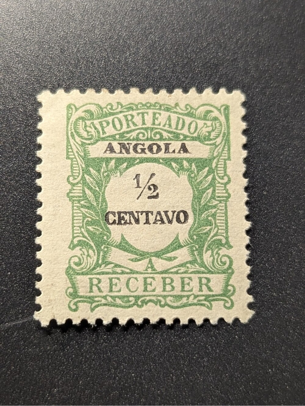 Afi:AO P21 Portoguese ANGOLA 1921 , 1/2 Centavo , fiscal revenue stamp , MNH